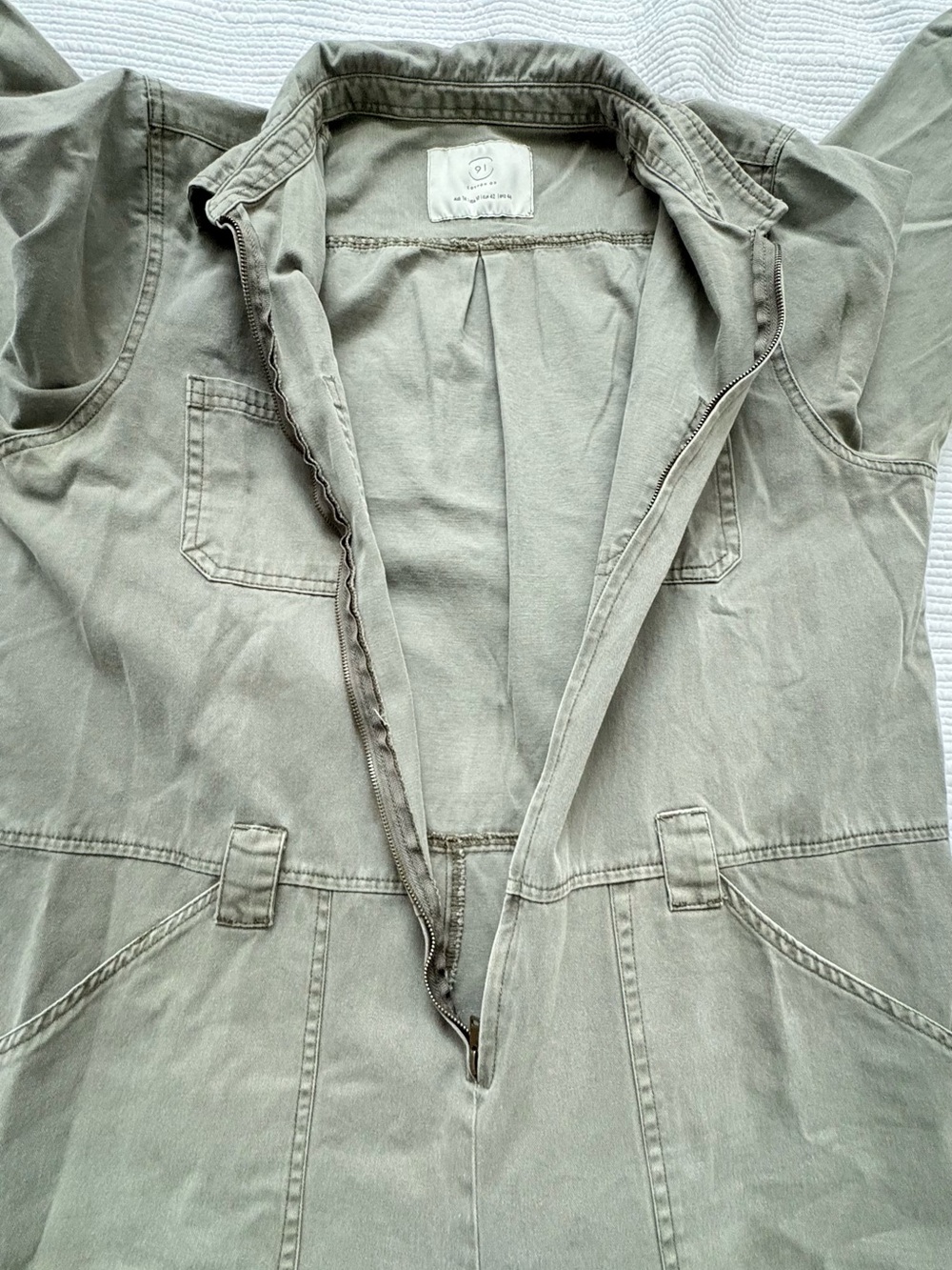 Cotton on 91 Utility Zip-Front Jumpsuit in Olive Green - Picture 7 of 8